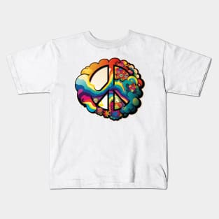 Groovy Psychedelic Peace Sign Kids T-Shirt